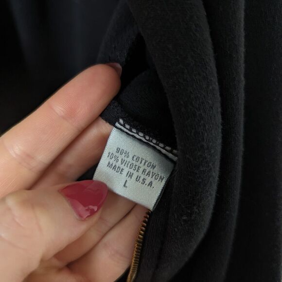 St John Sport Vintage black short sleeve zipper front relaxed fit sweat jumpsuit - Picture 3 of 4